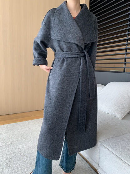 ウールブレンドオーバーサイズロングコート