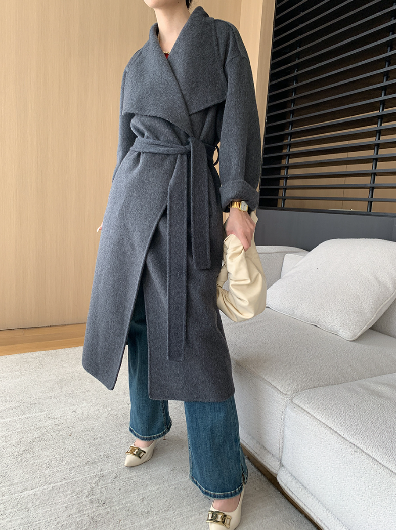 ウールブレンドオーバーサイズロングコート