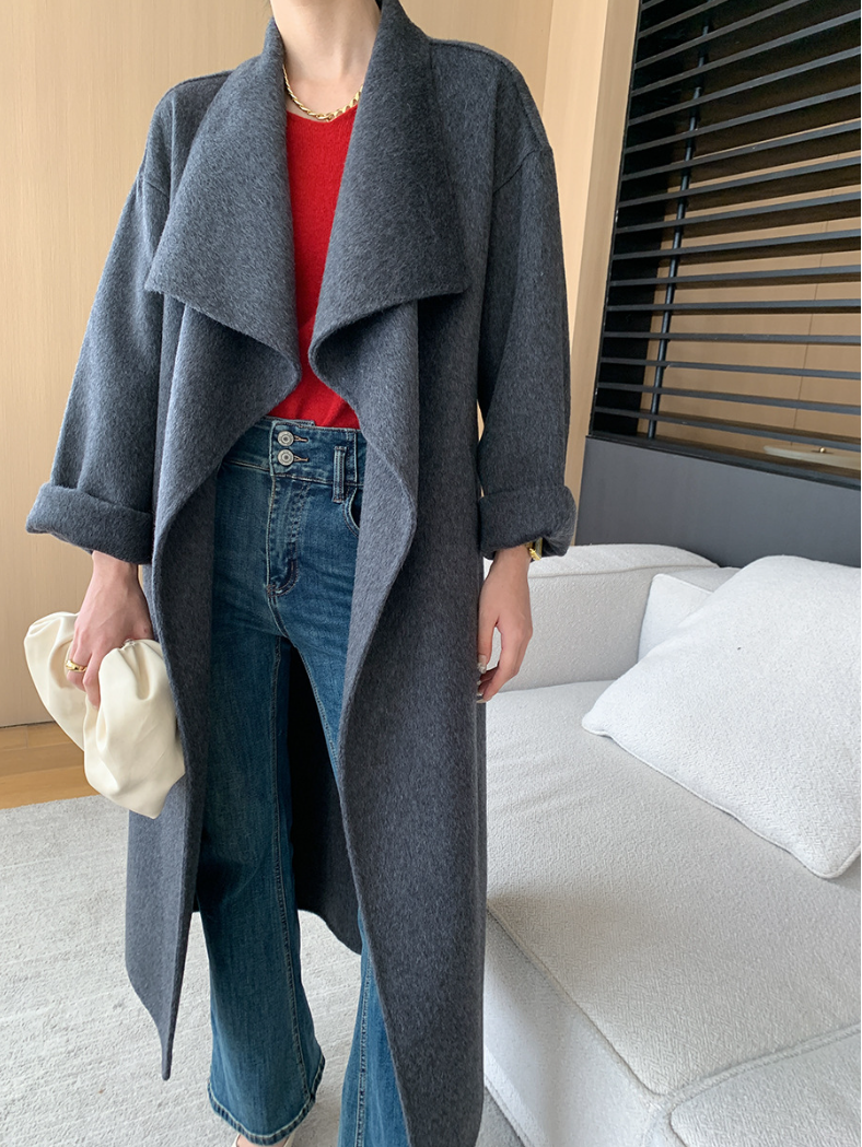 ウールブレンドオーバーサイズロングコート