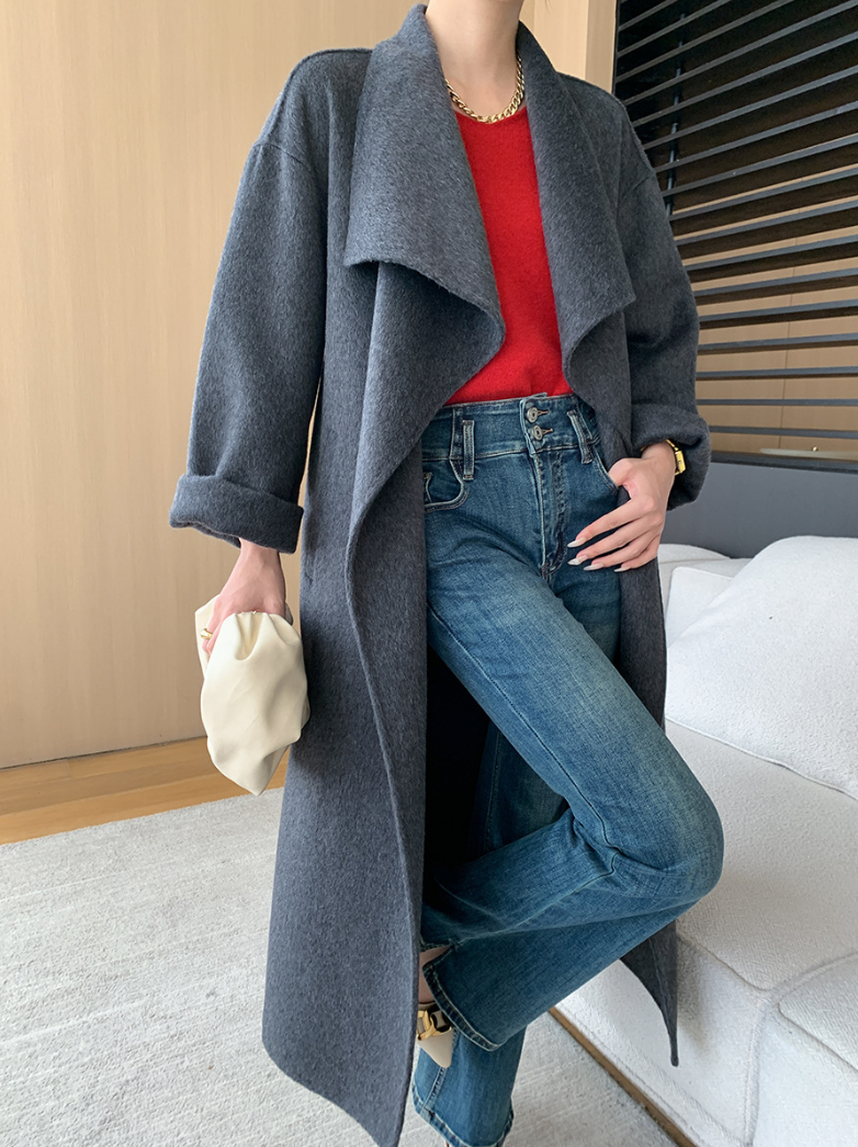 ウールブレンドオーバーサイズロングコート