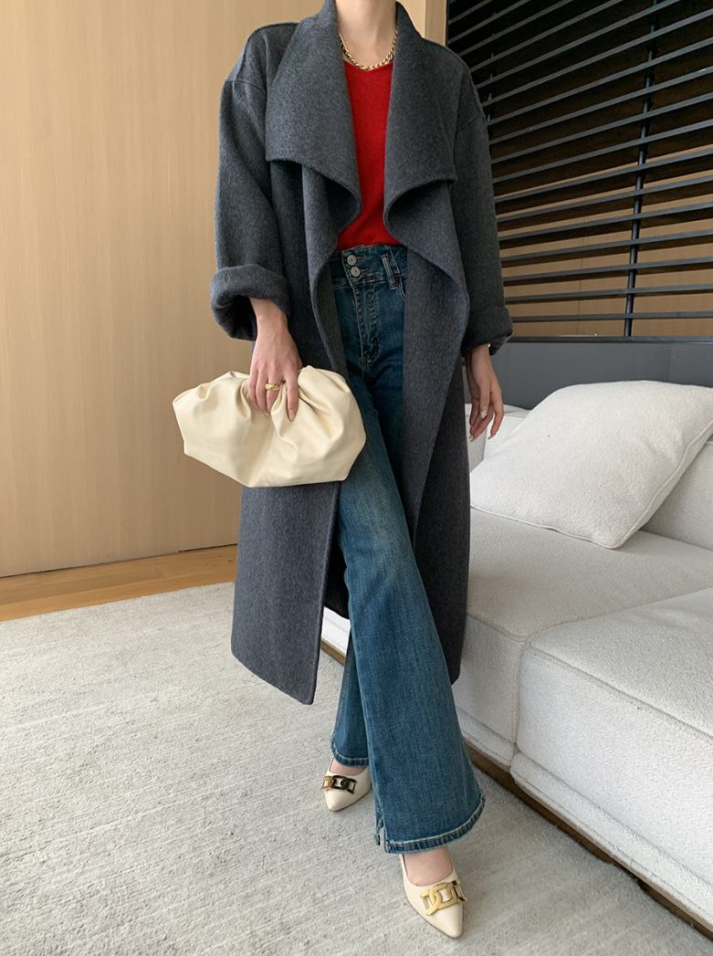 ウールブレンドオーバーサイズロングコート