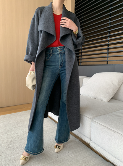 ウールブレンドオーバーサイズロングコート