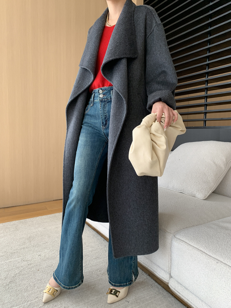 ウールブレンドオーバーサイズロングコート