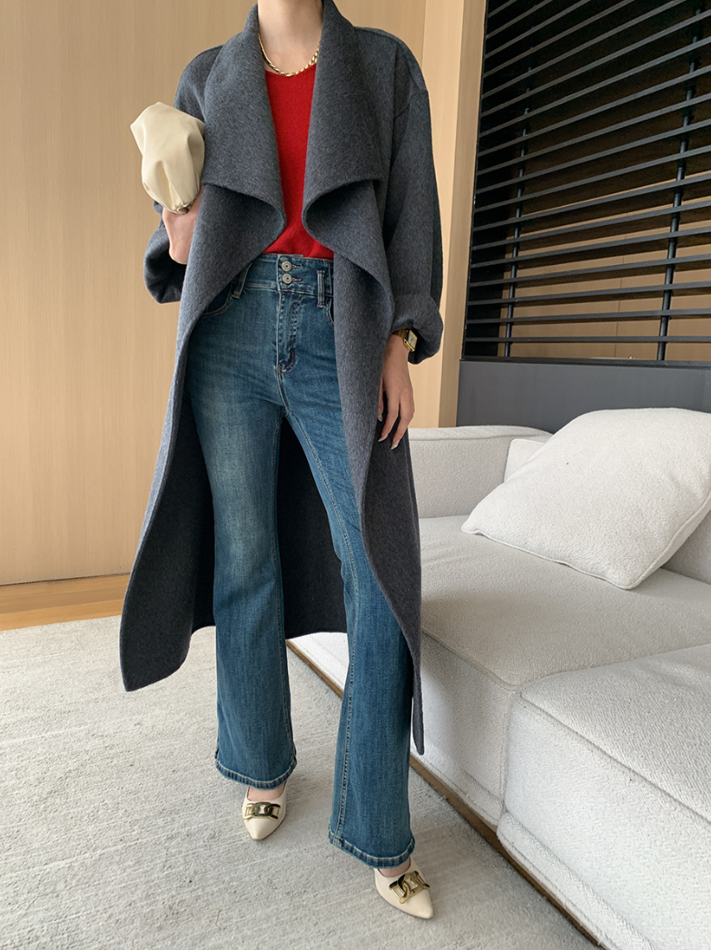 ウールブレンドオーバーサイズロングコート