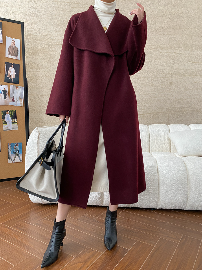 ウールブレンドオーバーサイズロングコート