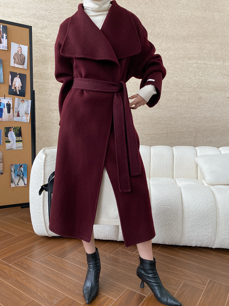 ウールブレンドオーバーサイズロングコート