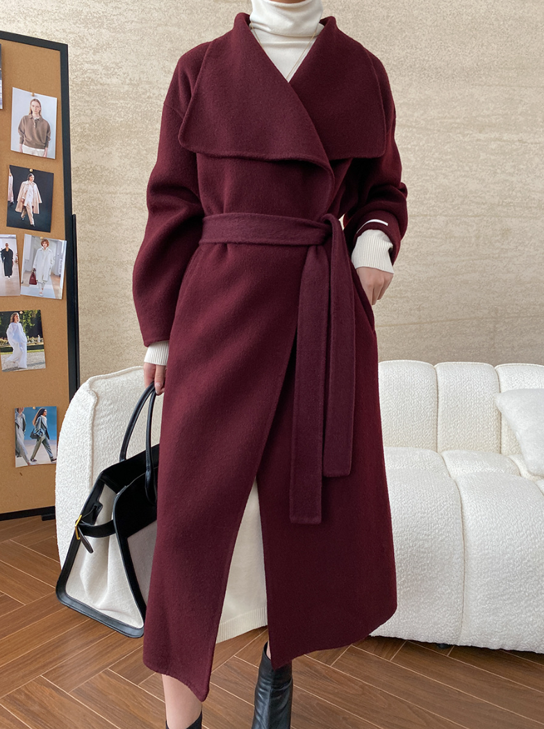 ウールブレンドオーバーサイズロングコート