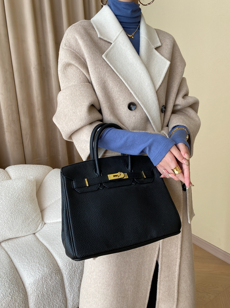 リバーシブルウールブレンドダブルブレストコート