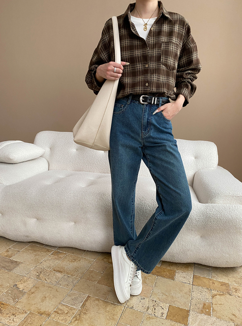 チェックオーバーサイズシャツ