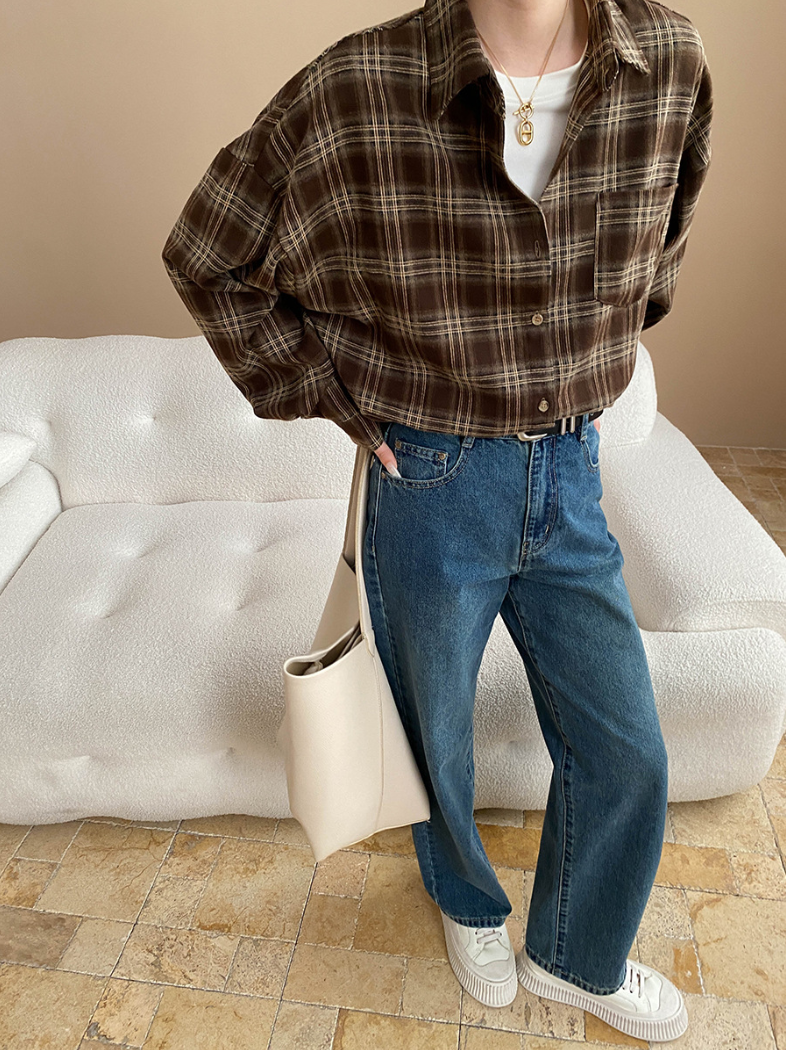 チェックオーバーサイズシャツ