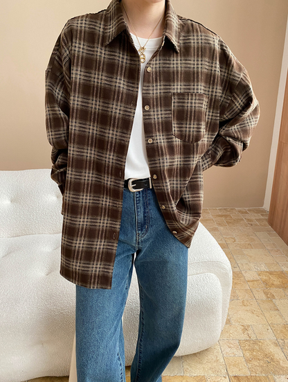 チェックオーバーサイズシャツ