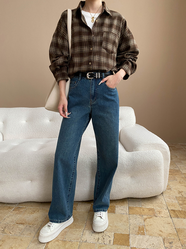 チェックオーバーサイズシャツ