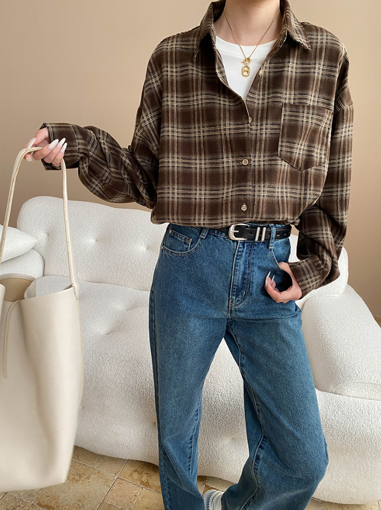 チェックオーバーサイズシャツ