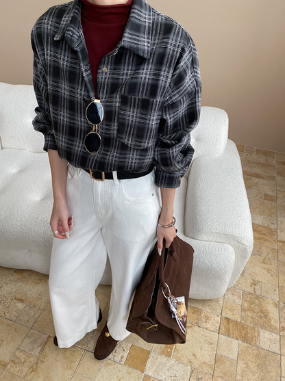 チェックオーバーサイズシャツ