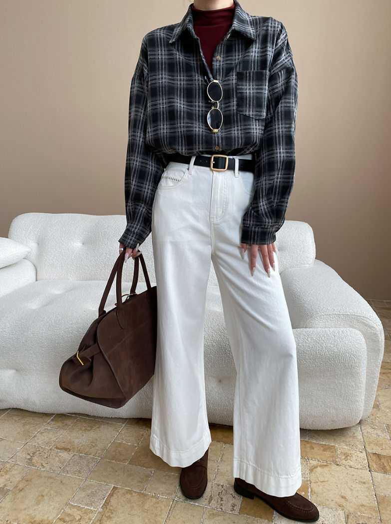 チェックオーバーサイズシャツ