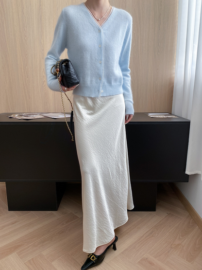 フェザータッチVネックカラーカーディガン