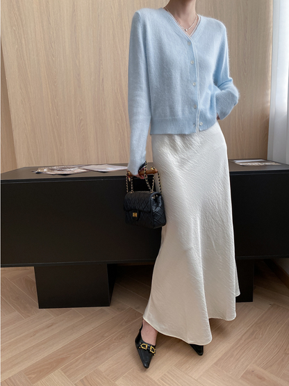 フェザータッチVネックカラーカーディガン