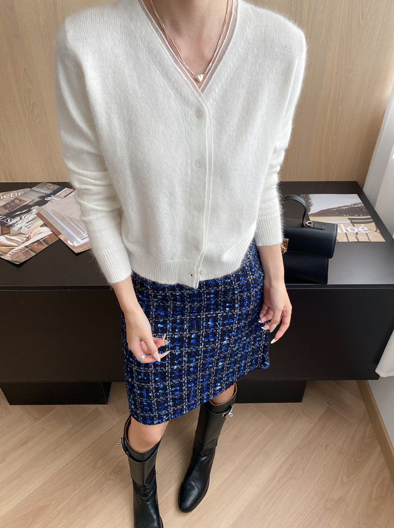 フェザータッチVネックカラーカーディガン