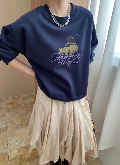 ヴィンテージ刺繍スウェットプルオーバー