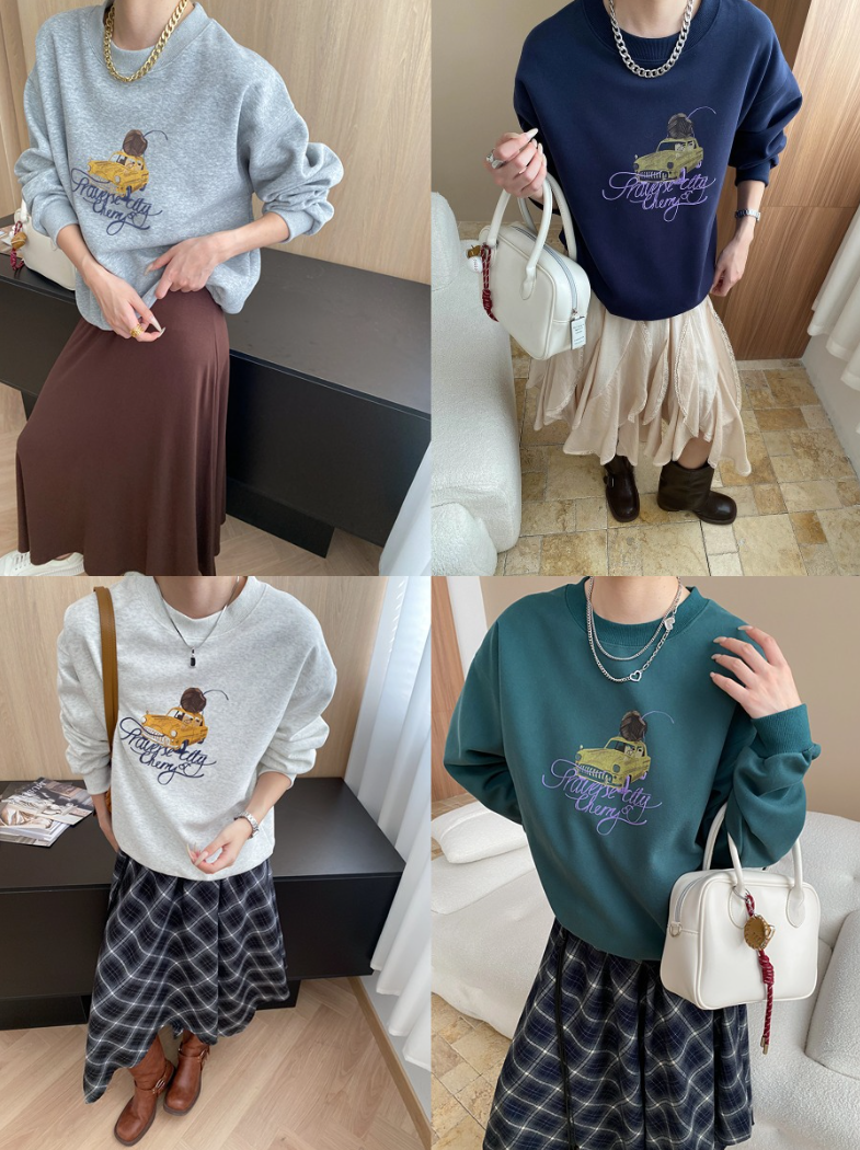 ヴィンテージ刺繍スウェットプルオーバー