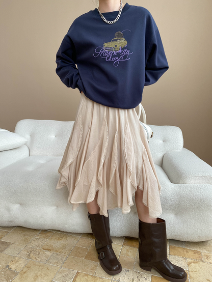 ヴィンテージ刺繍スウェットプルオーバー