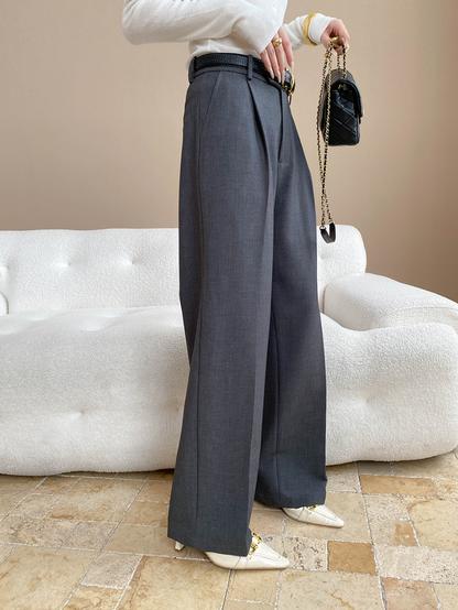 タックストレートパンツ