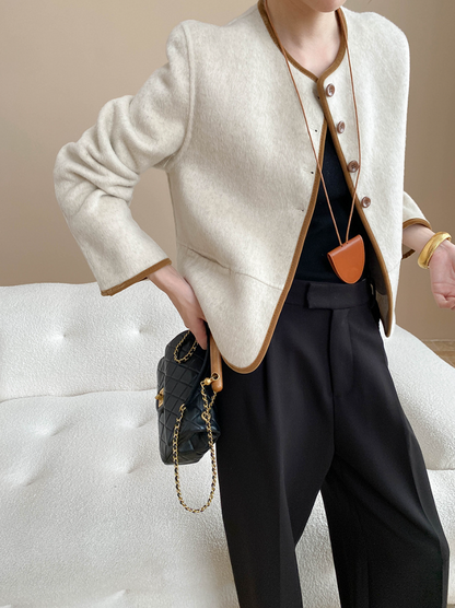 タックストレートパンツ