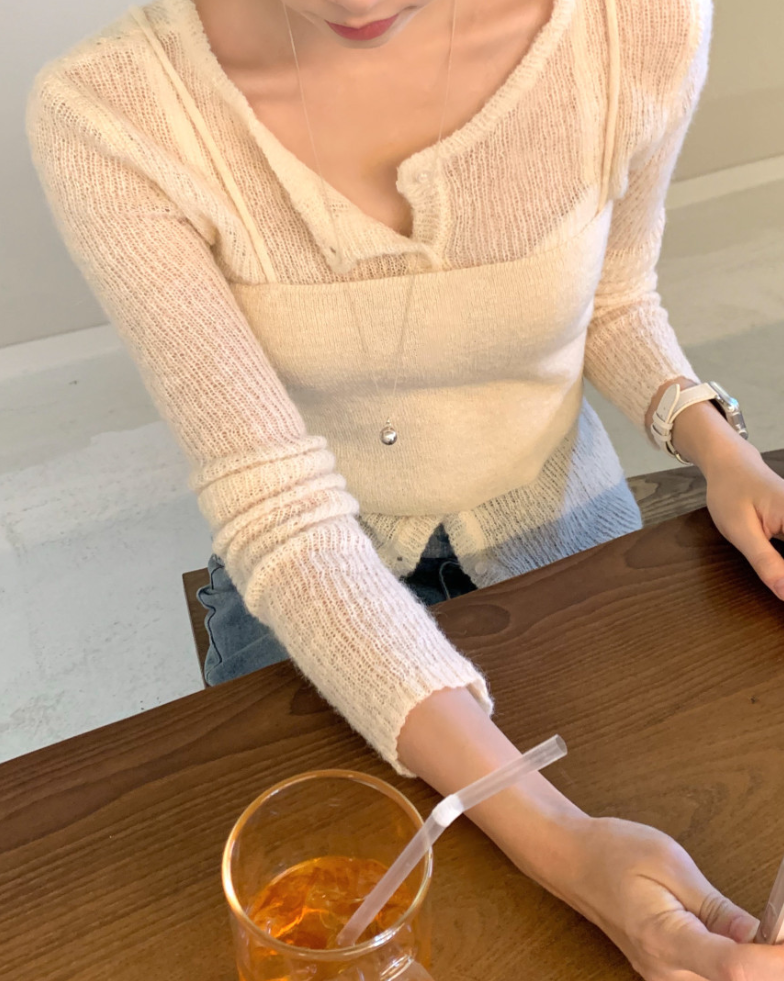 【一部即納】セミシアーカーデ×キャミソール セットトップス