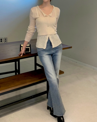 【一部即納】セミシアーカーデ×キャミソール セットトップス