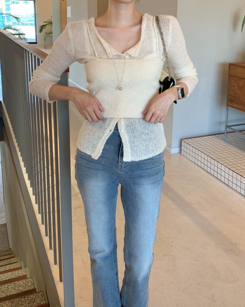 【一部即納】セミシアーカーデ×キャミソール セットトップス