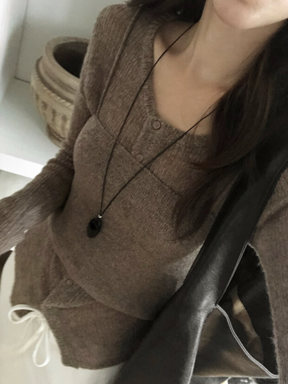 【一部即納】セミシアーカーデ×キャミソール セットトップス