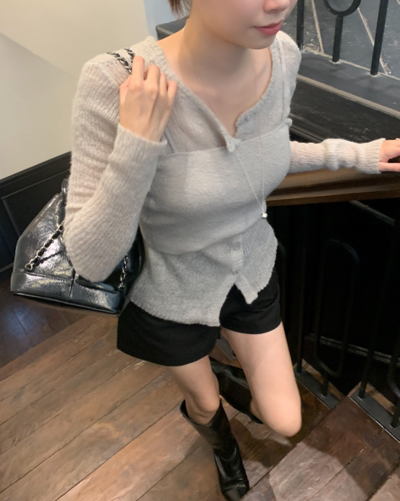 【一部即納】セミシアーカーデ×キャミソール セットトップス