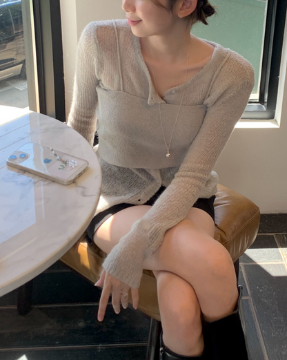 【一部即納】セミシアーカーデ×キャミソール セットトップス