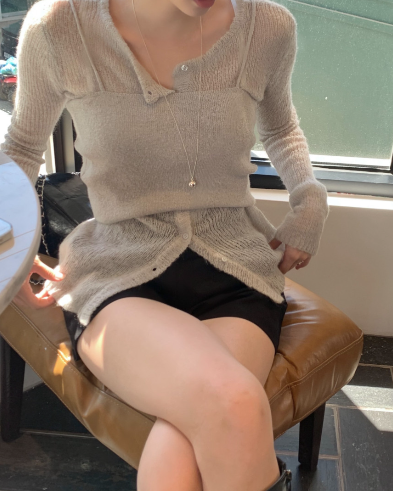 【一部即納】セミシアーカーデ×キャミソール セットトップス