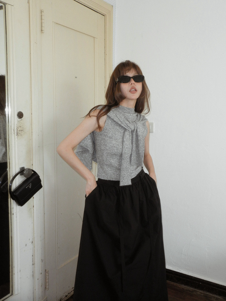 ボタンカーディガン×ノースリーブニット セットトップス