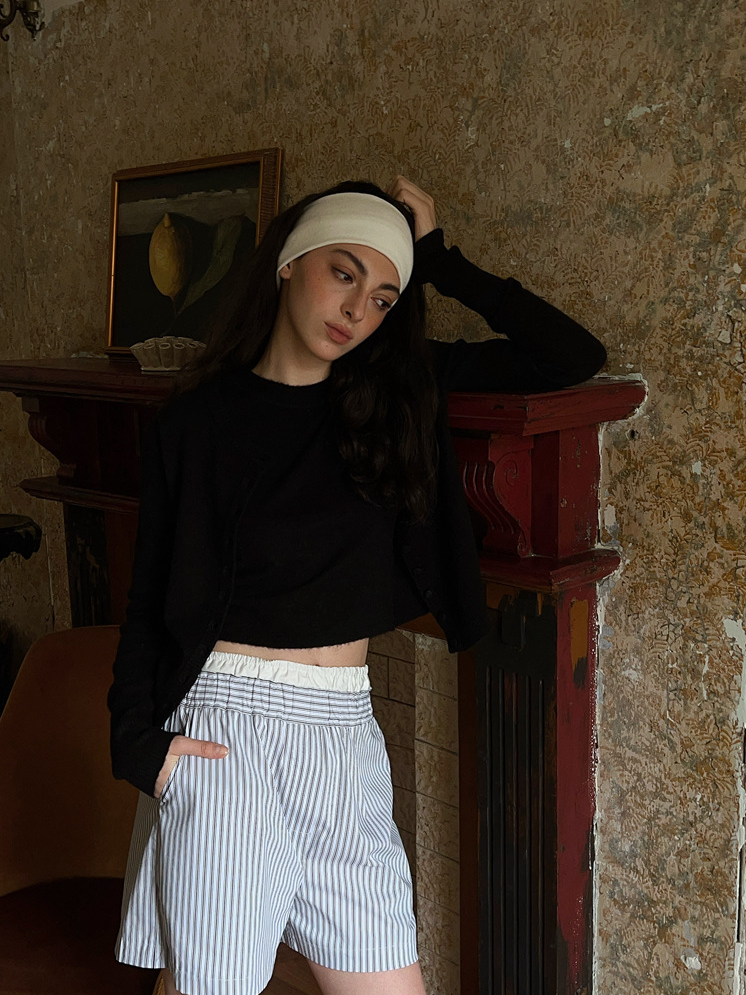 ボタンカーディガン×ノースリーブニット セットトップス