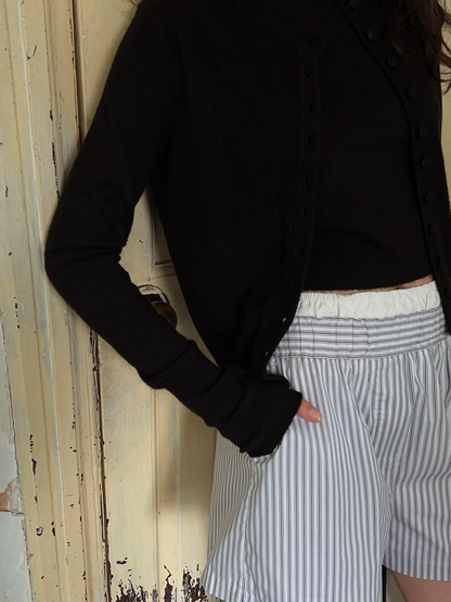 ボタンカーディガン×ノースリーブニット セットトップス