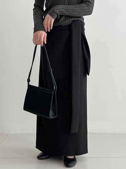 ウールライクラップロングスカート