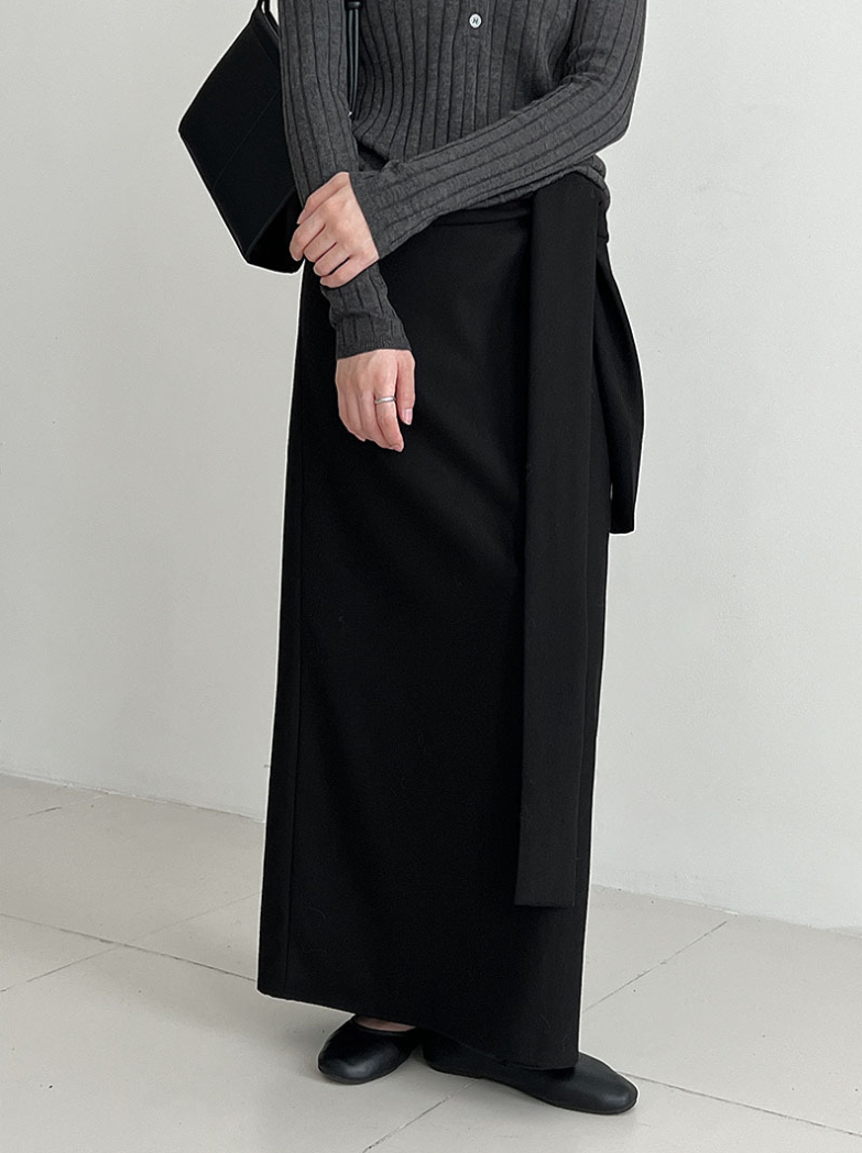 ウールライクラップロングスカート