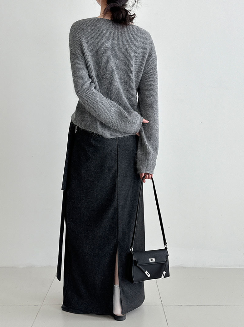 ウールライクラップロングスカート