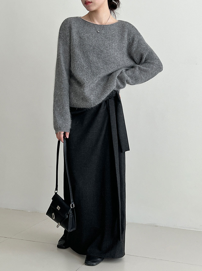 ウールライクラップロングスカート
