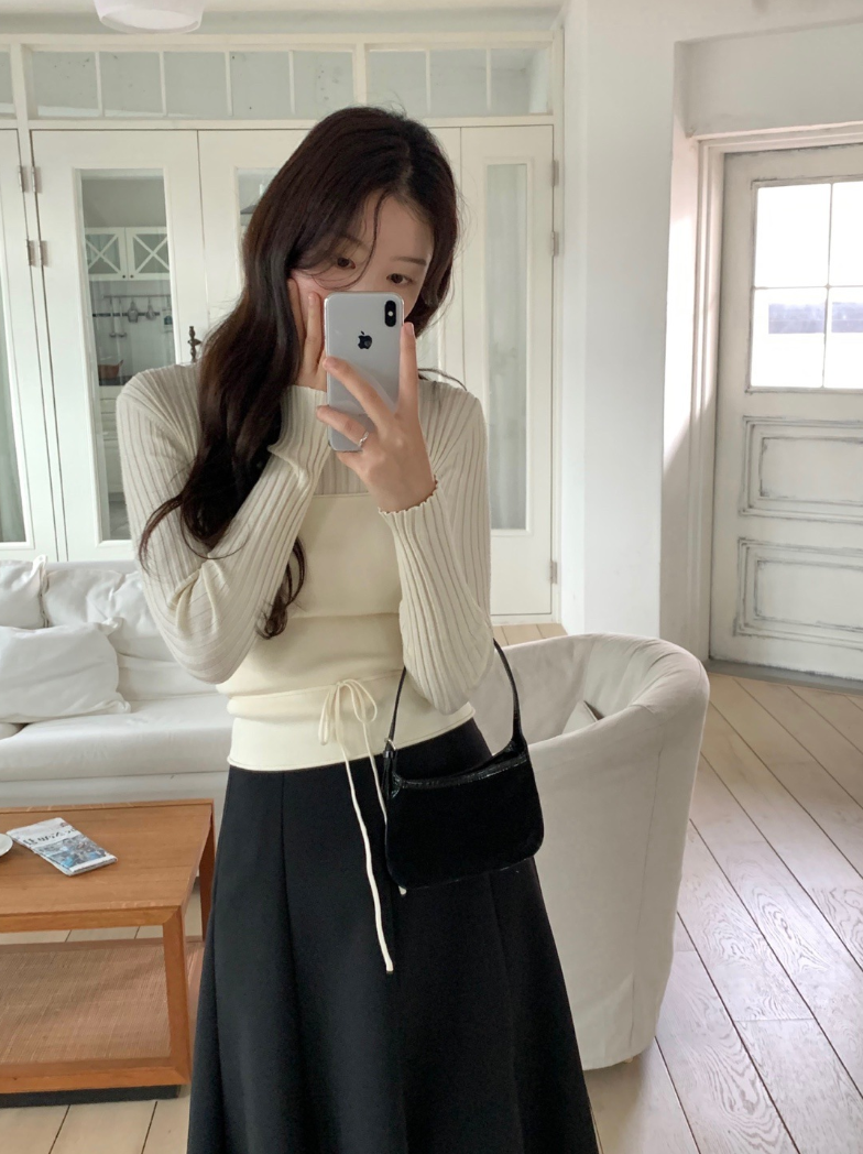 リブコンビウエストリボントップス