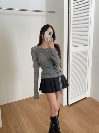 【即納】シアーニットキャミレイヤードトップス