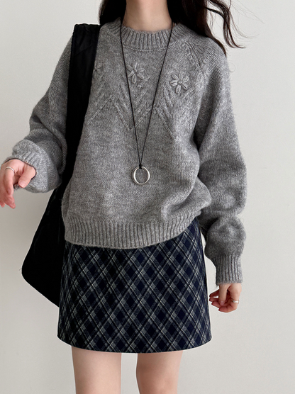 チェックAラインミニスカート