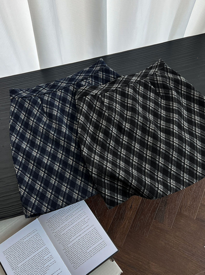 チェックAラインミニスカート