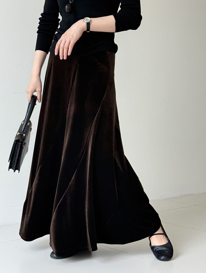 ベロアフレアロングスカート