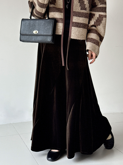ベロアフレアロングスカート