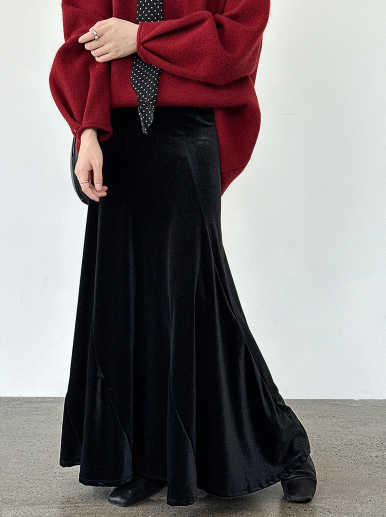 ベロアフレアロングスカート