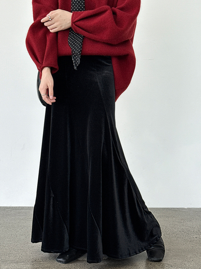 ベロアフレアロングスカート