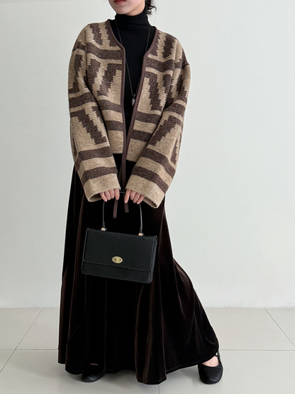 ベロアフレアロングスカート